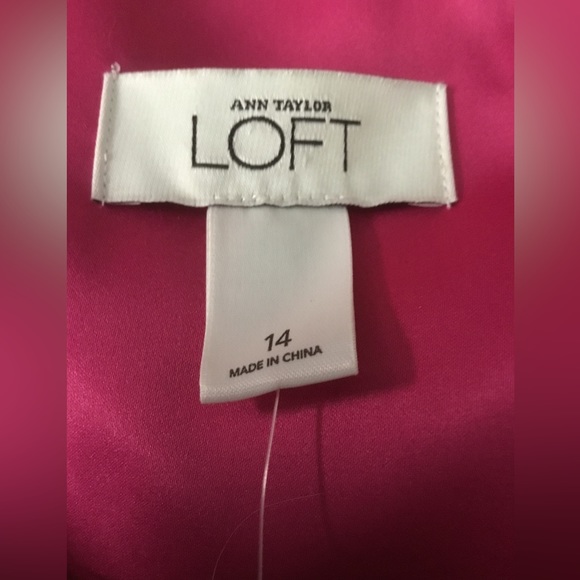 💖See New Listing 💝  Ann Taylor Loft Fuchsia One Shoulder Top Size 14   NWT - Picture 9 of 9